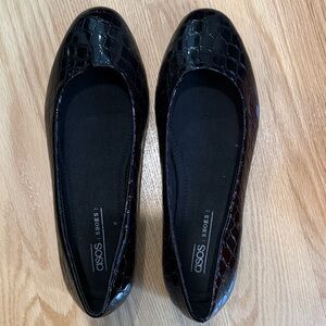 ASOS Glossy Black Croc Flats | Never Worn